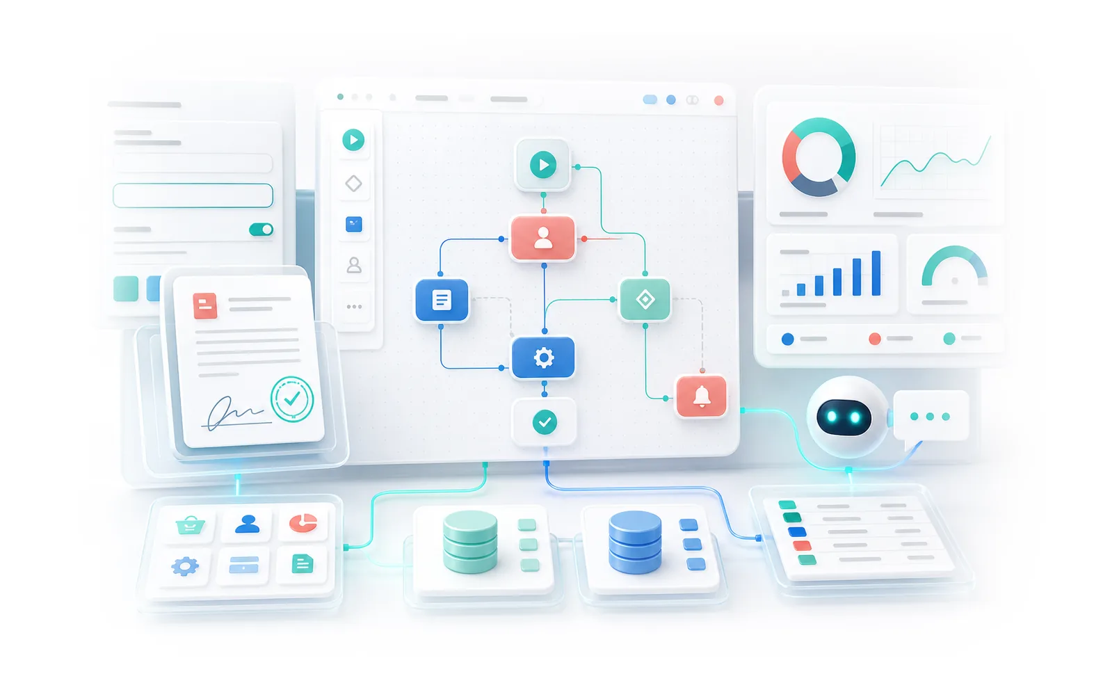 NODYX объединяет конструктор процессов, формы, документы, справочники, дашборды и AI